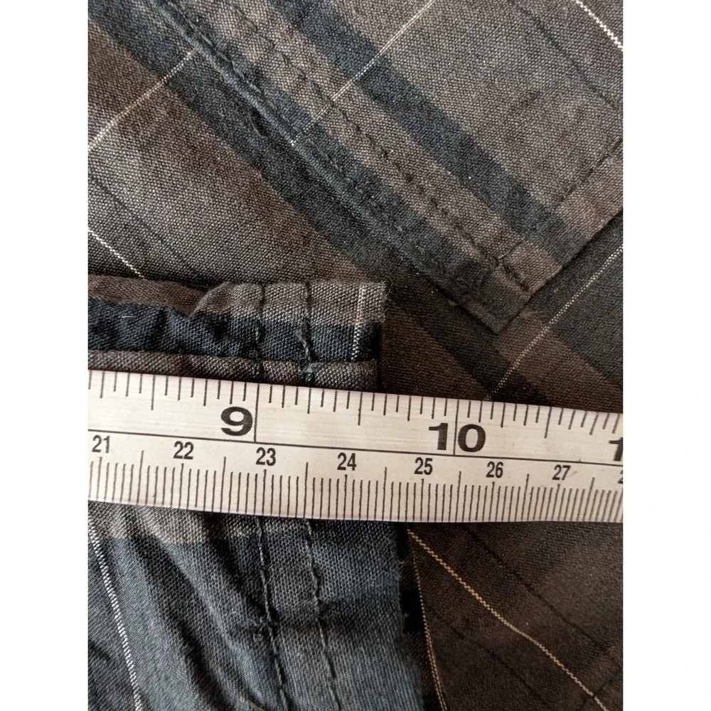 Wrangler Cargo Shorts Men 38 Black Gray Plaid Cotton Relaxed Fit Utility 90s Y2K